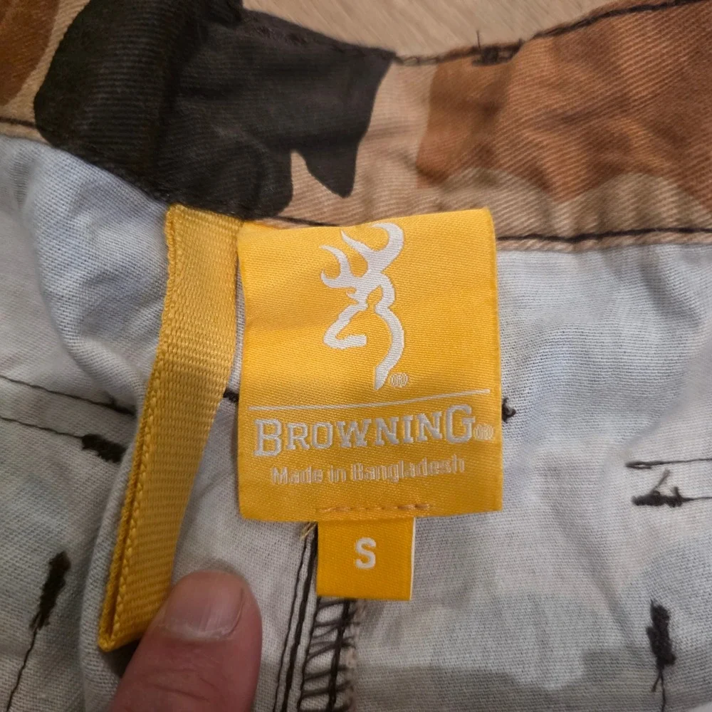 Browning Wasatch Camo Cargo Pants Mens S 30x31 Duck Brown Tan Cotton Hunting
